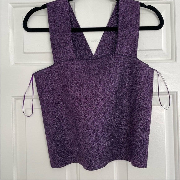 New House of Harlow 1960 x Revolve Metallic Stretchy Bodycon Fitted Crop Top